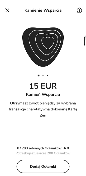 Ekran smartfone przedstawiający korzyści płynące z kamienia wsparcia